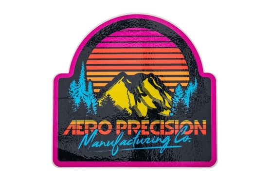 Aero Precision Retro logo with mountain sticker